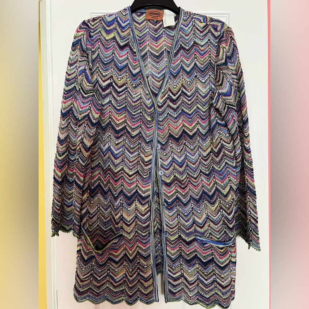 Missoni V-neck Colorful Chevron Lightweight Cardigan